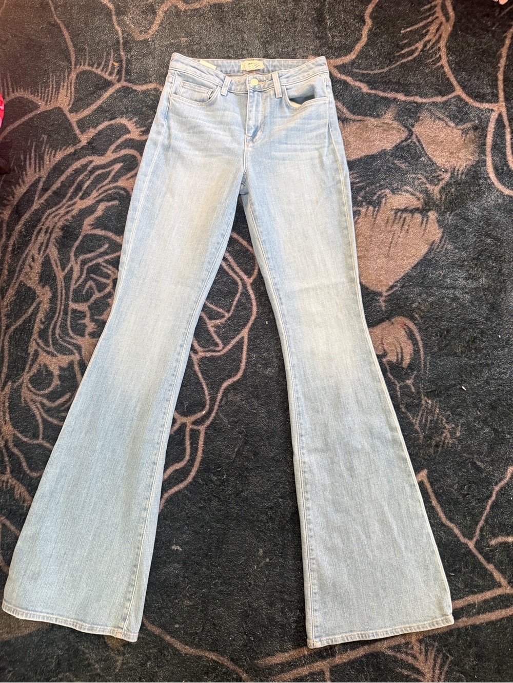 L'AGENCE Light Blue High-Rise Flare Jeans - Picture 2 of 9